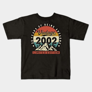 20 Years Of Being Awesome Vintage 2002 20th Birthday 20th Birthday Gift Kids T-Shirt